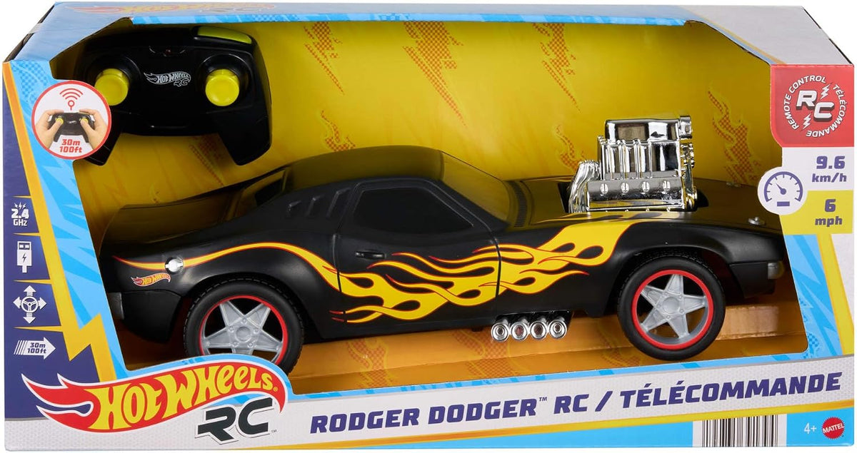 Hot Wheels 1:16 Scale Remote-Control Rodger Dodger Toy Car