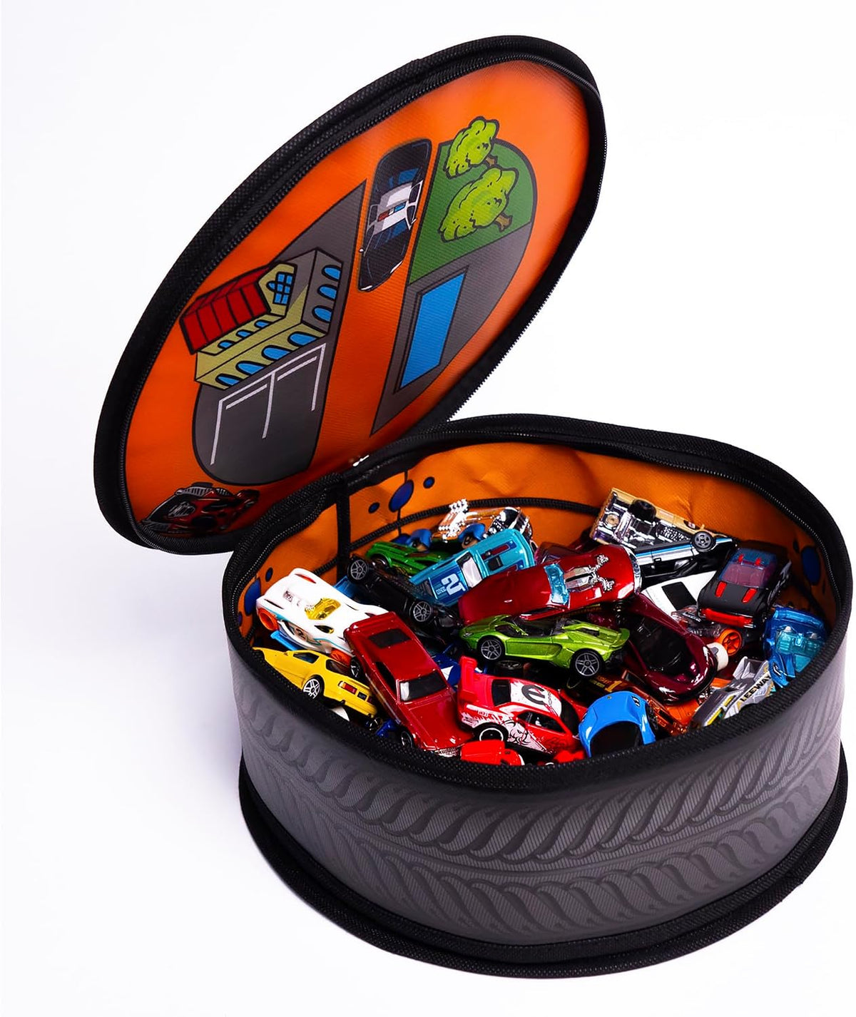 Hot Wheels ZipBin Wheelie Track Pack - Portable Toy Car Storage, Ages 3+