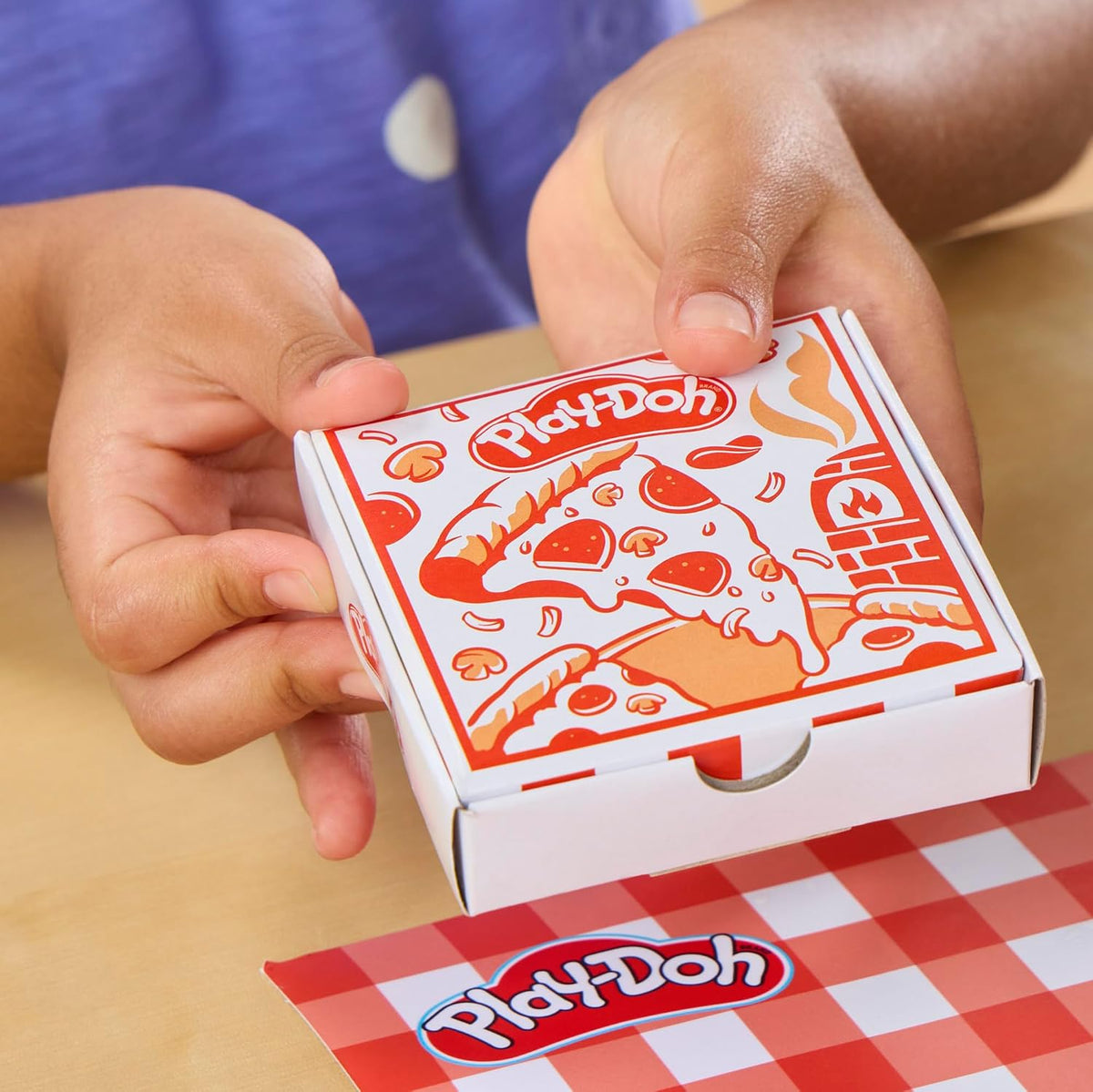 Play-Doh Stamp & Spin Pizza Playset, 8 Accessories & 5 Colors, Kids Play Food & Cooking Toys, Ages 3+