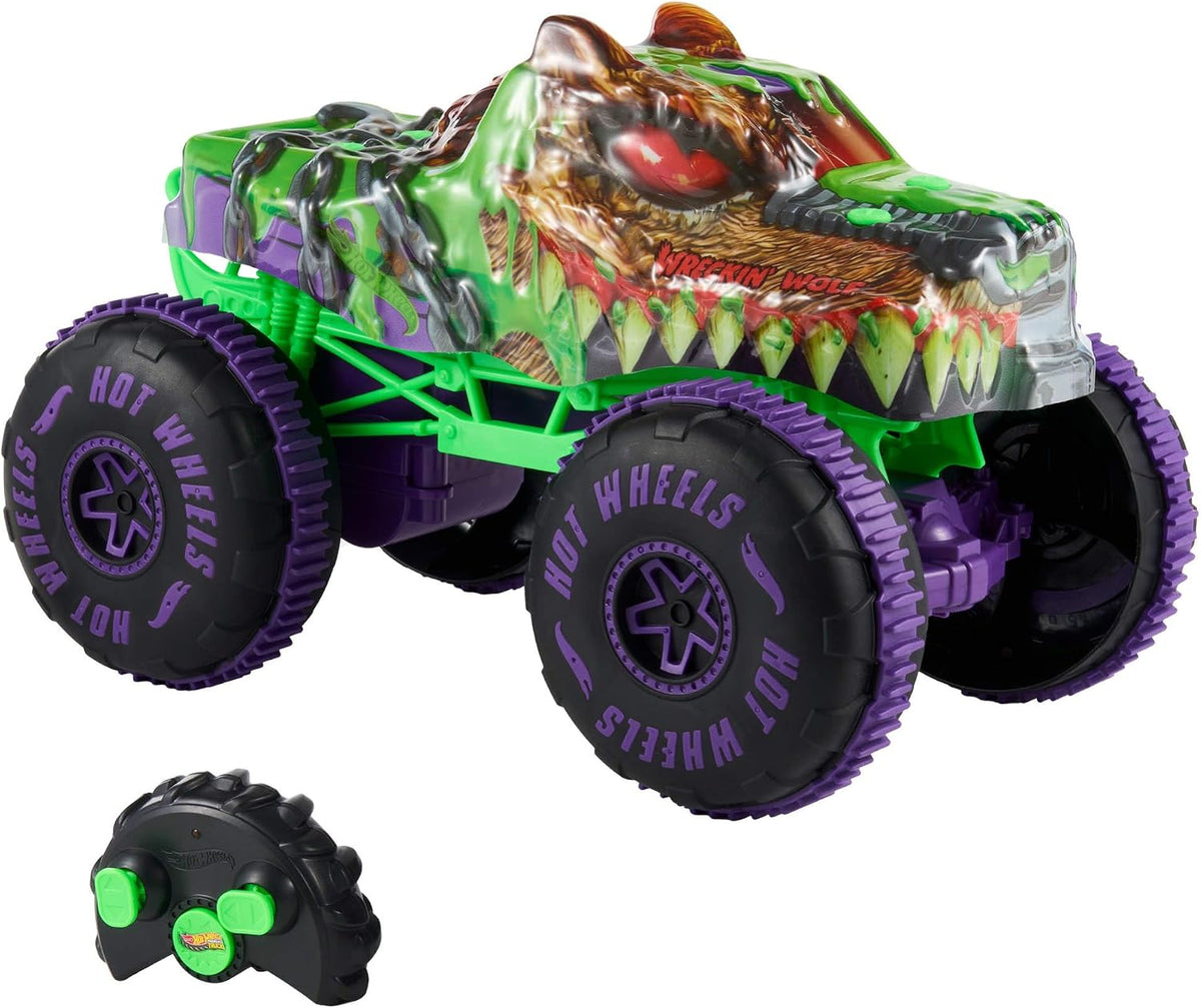 Hot Wheels Monster Trucks Mutant Chaos Wreckin’ Wolf RC Vehicle