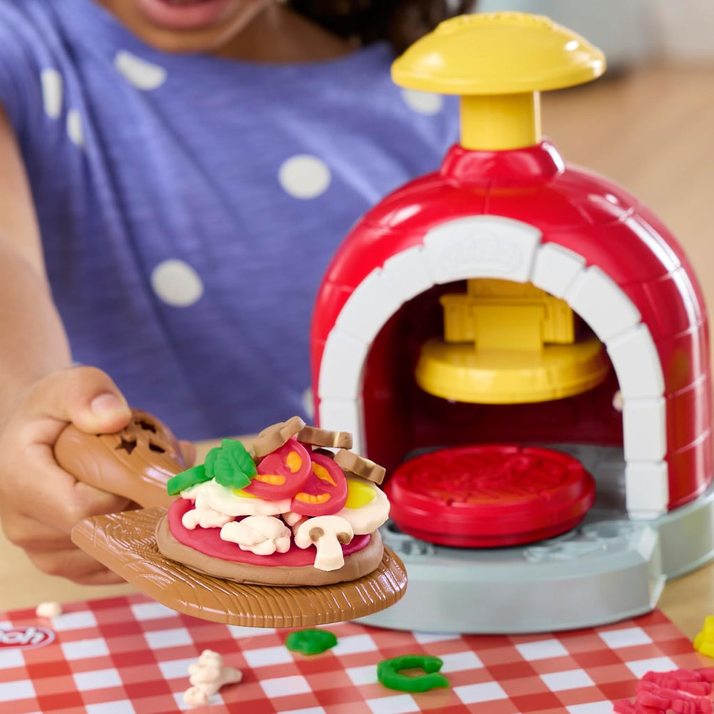 Play-Doh Stamp & Spin Pizza Playset, 8 Accessories & 5 Colors, Kids Play Food & Cooking Toys, Ages 3+