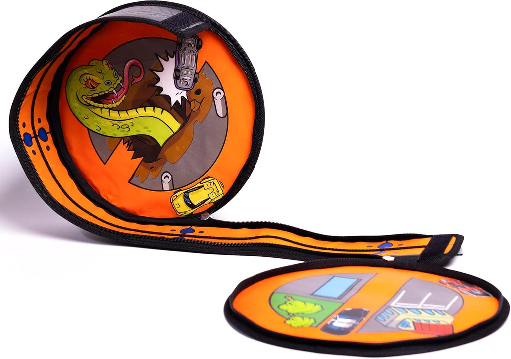Hot Wheels ZipBin Wheelie Track Pack - Portable Toy Car Storage, Ages 3+