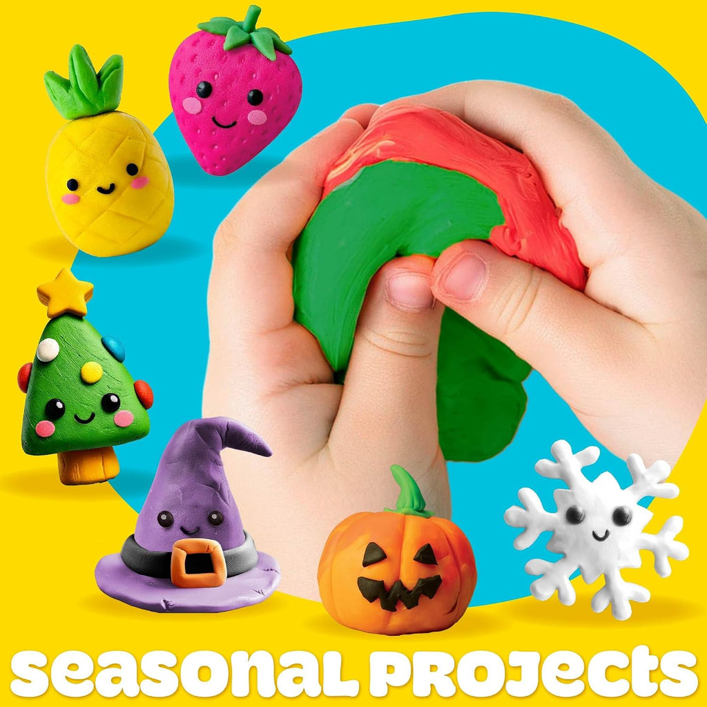 Play-Doh Air Dry Clay, 3-Pack Christmas Bundle, 1 Green Bubblegum, 1 Red Peppermint, 1 Blue Cotton Candy, Stocking Stuffers, Goodie Bag Stuffers, Art Supplies, Arts and Crafts for Kids, Kids Crafts
