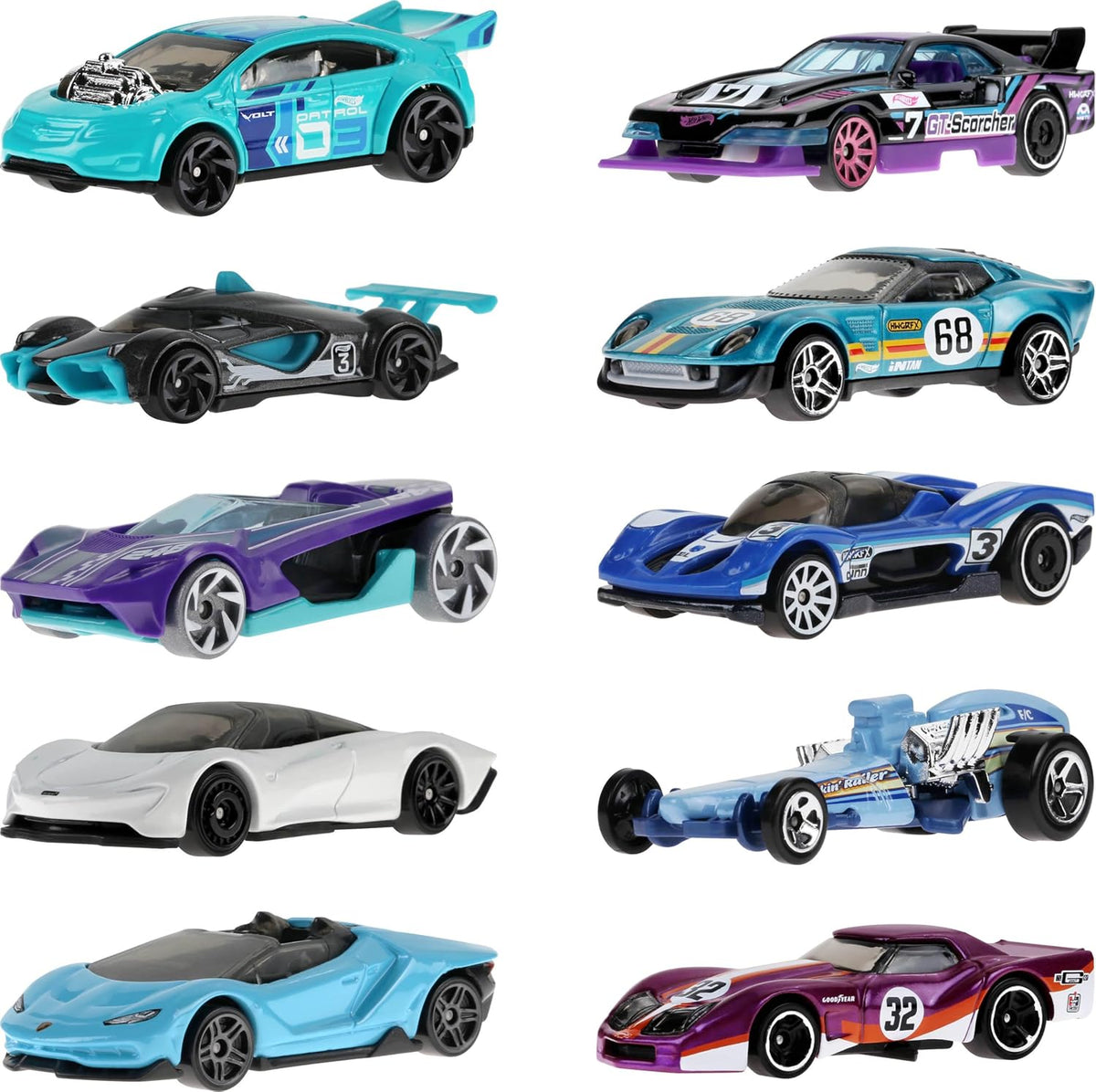 Hot Wheels 10-Pack of Toy Race Cars