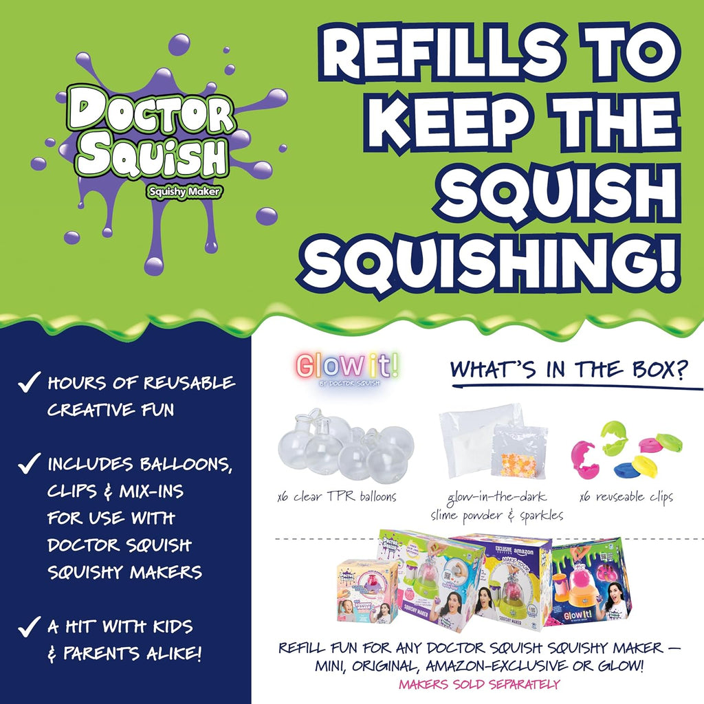Doctor Squish Squishy Maker Neon Refill Pack | DIY Squishy Making Kit