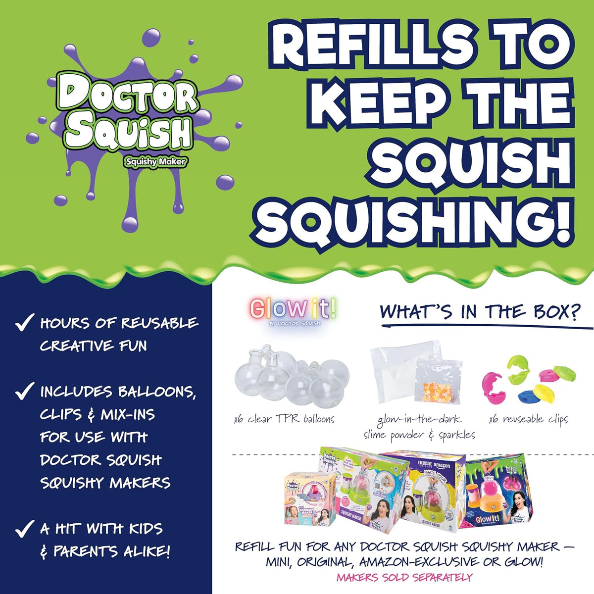 Doctor Squish Squishy Maker Neon Refill Pack | DIY Squishy Making Kit with