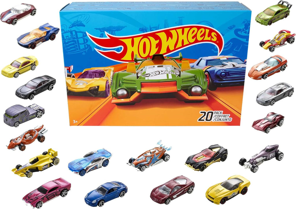 Hot Wheels Toy Cars & Trucks 20-Pack, Set of 20 1:64 Scale Vehicles for Play or Display, Instant Collection