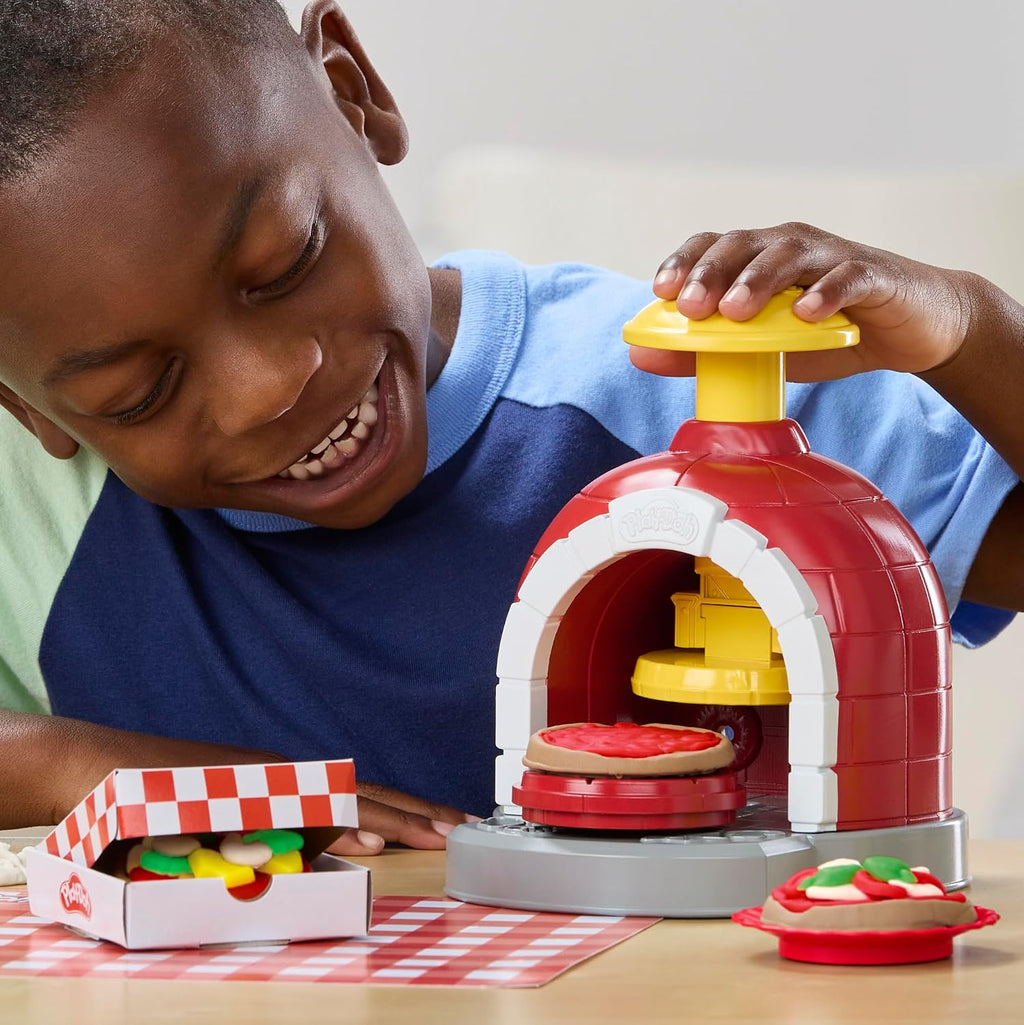 Play-Doh Stamp & Spin Pizza Playset, 8 Accessories & 5 Colors, Kids Play Food & Cooking Toys, Ages 3+