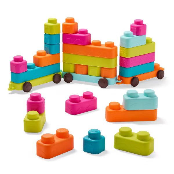 B. toys Buildin’ Squishies - 30pc Soft Sensory Building Blocks
