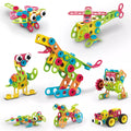 PICASSO-TILES 250PCS STEM Building Block Construction Kit – Engineering Toy with IdeaBook, Power Drill & Clickable Ratchet for Kids