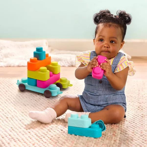 B. toys Buildin’ Squishies - 30pc Soft Sensory Building Blocks