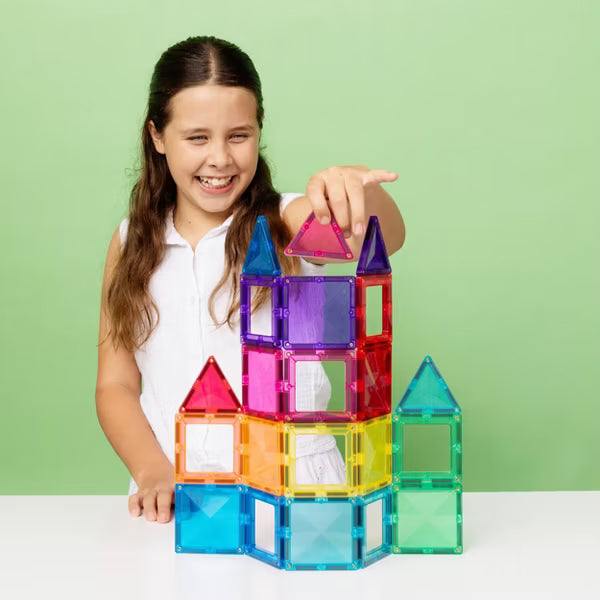CONNETIX Magnetic Tiles Bright Essentials Pack Building Blocks 24pc: Creative Educational Toy Set for Kids