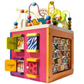 B. toys Wooden Activity Cube - Zany Zoo: Educational Play with Animals, Spinners, Bead Rollercoaster, Functional Doors