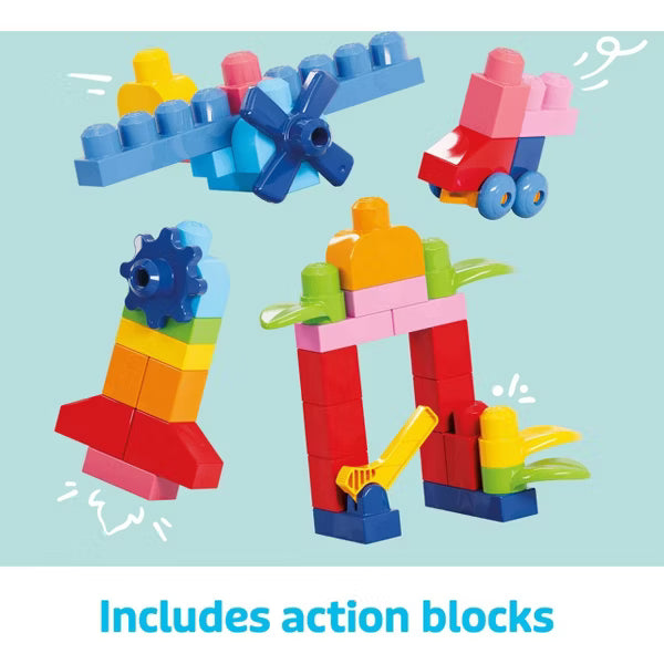 MEGA BLOKS First Builders Big Bag of Blocks Toy Blocks with Storage Bag - 130pc