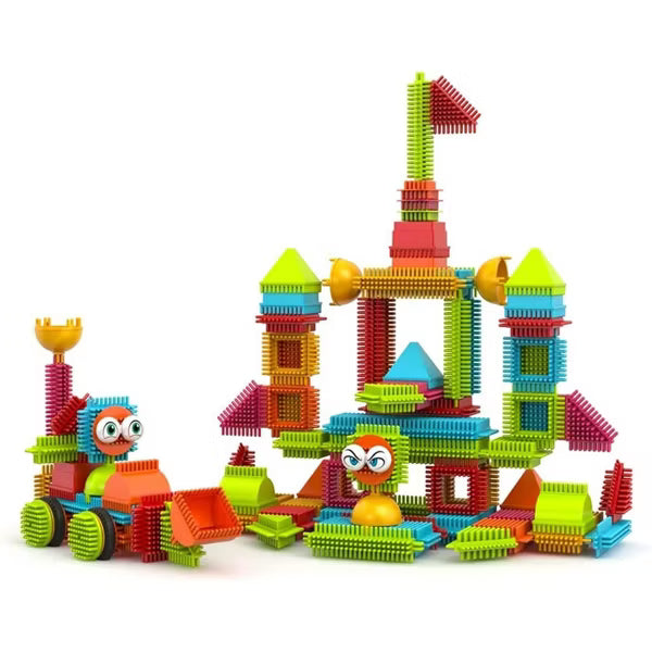 Contixo ST5 STEM Building Toys, 144 pcs Bristle Shape 3D Tiles Construction Educational Block, Creativity Beyond Imagination for Kids Ages 3-8