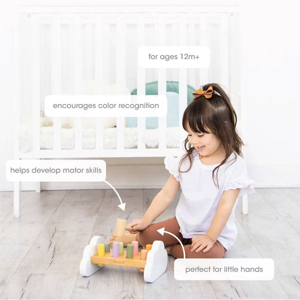 Pearhead Wooden Hammer Bench Toy - 10pc