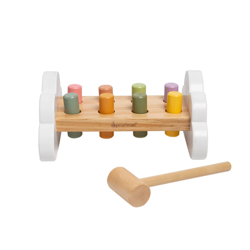 Pearhead Wooden Hammer Bench Toy - 10pc